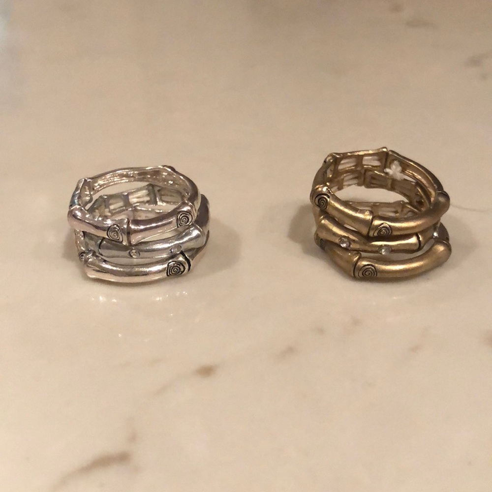 STACKED BAMBOO BAND RINGS - GOLD OR SILVER ✨